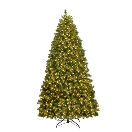 Costway 6FT/7FT/8Ft Pre-Lit PVC Christmas Tree Spruce Hinged 560/700/880