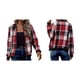thumbnail image 3 of Chaquetas de Mujer Informales con Cremallera, de Franela A Cuadros, Larga, Holgadas, Ideales para Otoño. Rojo S, 3 of 7