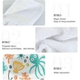 thumbnail image 5 of GZHJMY Ocean Animals Hanging Tie Towels Set of 2, Soft Absorbent Kitchen Hand Towels with Hanging Loops for Kitchen Bathroom Farmhouse Home Decor, 18.2 x 14 Inch Wash Cloths, 5 of 7