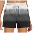 thumbnail image 2 of LOVZFMLL Short Décontracté pour Femme à Taille Haute, Imprimé, Non Extensible, Noir 3TG, 2 of 5