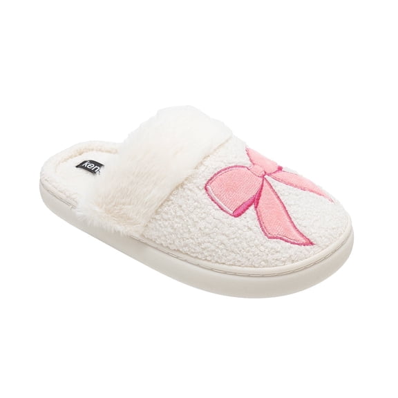 Kensie Women’s Sherpa Slippers – Fuzzy Slippers for Women, Cozy House Slippers for Woman, Soft Sherpa Slip-On Slippers