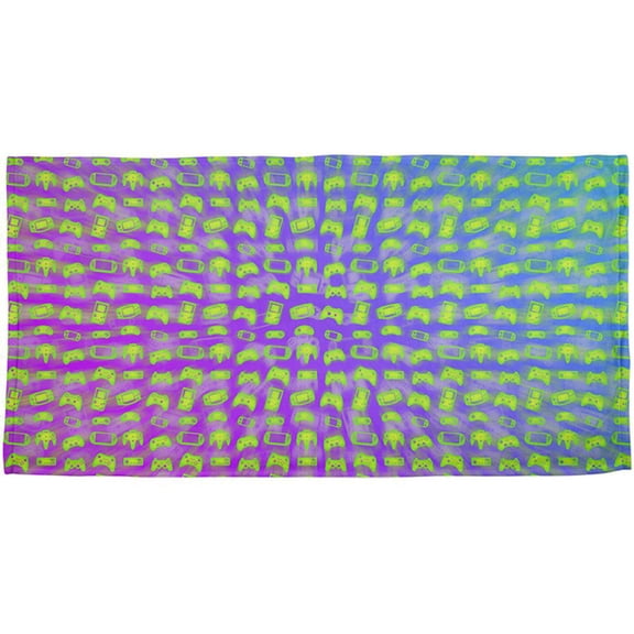 Choose your Weapon Wisely Pattern Video Games All Over Beach Towel