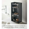 thumbnail image 2 of Yamazaki Home Jewelry Organizer, Black, ABS Plastic, Supports 1.98 pounds, Adjustable Tiers, No Assembly, 2 of 7