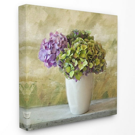 The Stupell Home Decor Collection Floral Textural Purple Hydrangea Stretched Canvas Wall Art, 17 x 1.5 x 17