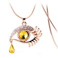 thumbnail image 2 of Guodhu Angel Tears Necklace for Women Elegant Rhinestone Sapphire Topaz Big Eyes Alloy Long Eyelashes Pendant Necklace for Women Jewelry, 2 of 2