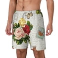 thumbnail image 2 of Uemuo Vintage Bike Flower Butterfly Pattern Mens Swim Trunks Quick Dry Board Shorts with Mesh Lining, Stretch Beach Shorts Quick Dry No-Chafing Board Shorts-XX-Large, 2 of 9