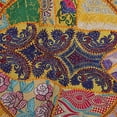 thumbnail image 5 of DK Homewares Round Ethnic Floor Pillow Cover Bohemian Mango Yellow 40 Inch Patchwork Seating Ottoman Stool Home Decor Embroidered Vintage Cotton Indian Floor Cushion Bohemian 100 cm, 5 of 5