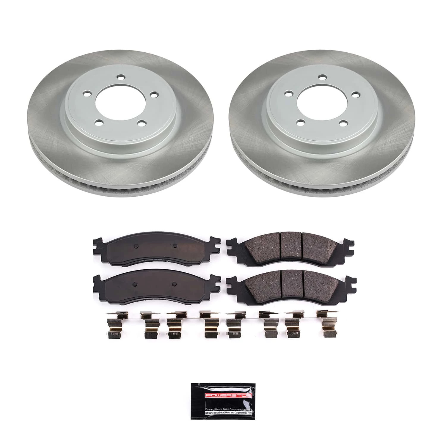 PowerStop Front Semi-Coated Rotor and Low-Dust Ceramic Brake Pad Kit SC1441