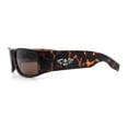 thumbnail image 6 of Mens Winged Skull Emblem Mad Dog Narrow Rectangle Hardcore Manly Sunglasses Tortoise - Brown, 6 of 8