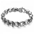 thumbnail image 1 of Men's Stainless Steel Skull Cable Link Chain Bracelet, 1 of 4