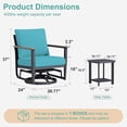 thumbnail image 5 of Muphyers 3 Piece Outdoor Patio Furniture Set, Aluminum Swivel Rocking Chair with 5.1" Cushions, 3.3" Armrest, Bistro Conversation Set with 3-in-1 Table for Garden Deck Porch Balcony,400lbs,Turquoise, 5 of 5