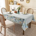 thumbnail image 5 of Fall Thanksgiving Tablecloth,Autumns Blue Pumpkin Sunflower Maple Leaf Country Table Cloth,Waterproof Resistant DurableTable Cover (60 X 120 INCH,Rectangle), 5 of 6