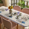 thumbnail image 3 of Spring Easter Table Cloths for 8 Foot Rectangle Tables, Retro Rabbit Cup Botanical Purple Leaves Patio Waterproof Elastic Fitted Tablecloths, Washable Rectangular Table Cover for Camping, 3 of 8