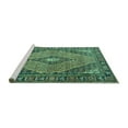 thumbnail image 2 of Ahgly Company Machine Washable Indoor Square Medallion Turquoise Blue Traditional Area Rugs, 3' Square, 2 of 4