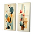 thumbnail image 3 of Designart "Vintage Love Mystery Flowing Illustration I" Modern Geometric Wall Art Set Of 2 - Modern Blue Wall Decor Set Of 2, 3 of 6