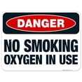 thumbnail image 1 of Danger No Smoking Oxygen In Use Sign, OSHA Danger Sign, 18x24 Aluminum, 1 of 1