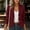 Wine, variant on IUYRTFE Women Double Button Lapel Blazer Long Sleeve Slim Fit Casual Business Suit Jacket