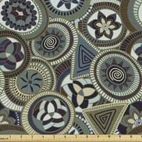Ambesonne African Fabric by the Yard Upholstery, Native Indigenous Art, 1 Yard, Multicolor