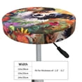 thumbnail image 4 of Round Bar Stool Seat Covers, Colorful Flower Dog Elastic Round Chair Cover Stool Seat Slipcover Bar Stool Cushions Round Pad for 12-14 inch, 4 of 7