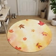 thumbnail image 3 of Round Area Rugs 5Ft, Maple Leaves Fall Non-Slip Washable Circle Rugs Carpet, Thanksgiving Farmhouse Falling Leaf Indoor Outdoor Rug Floor Mats Throw Runner for Bedroom Living Room Bathroom, 3 of 8