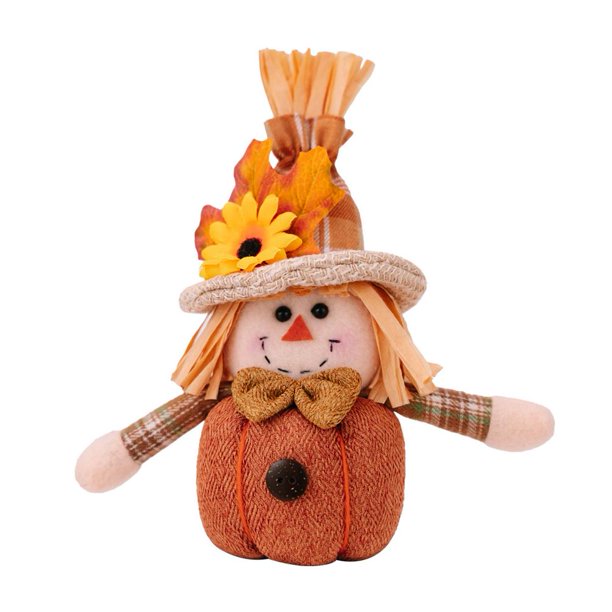 LUVCLS Espantapájaros de otoño para la cosecha de Acción de Gracias, muñeco de otoño, decoración navideña