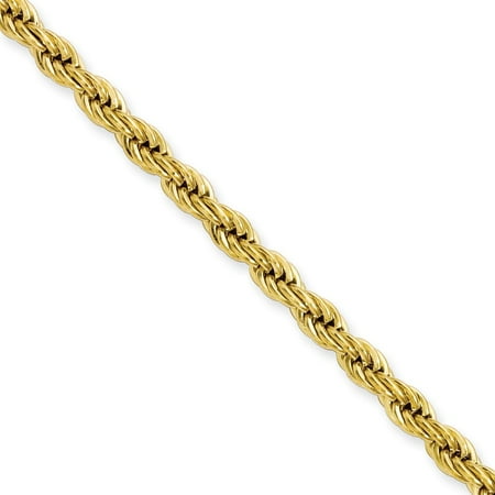 - Stainless Steel Yellow Plated 4mm 22 Inch Link Rope Chain Necklace Pendant Charm Regular