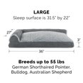 thumbnail image 2 of FurHaven Pet Products Two-Tone Faux Fur & Suede Pillow Deluxe Chaise Lounge Pet Bed for Dogs & Cats - Stone Gray, Large, 2 of 9