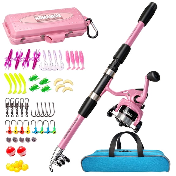 iFaveorr 65 inch Fishing Rod and Reel Combos, Fishing Rod with EVA Material Grip, Telescopic Fishing Gear with Reel Combo Kit with Tackle Box Fishing Line, Gift for Kids and Fishing Beginner