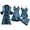 Dark Blue, variant on 4PCS Silk Pajamas Set for Women Lace Robe Dress Plus Size Sleepwear Pajamas Pants Outfits Soft Loungewear