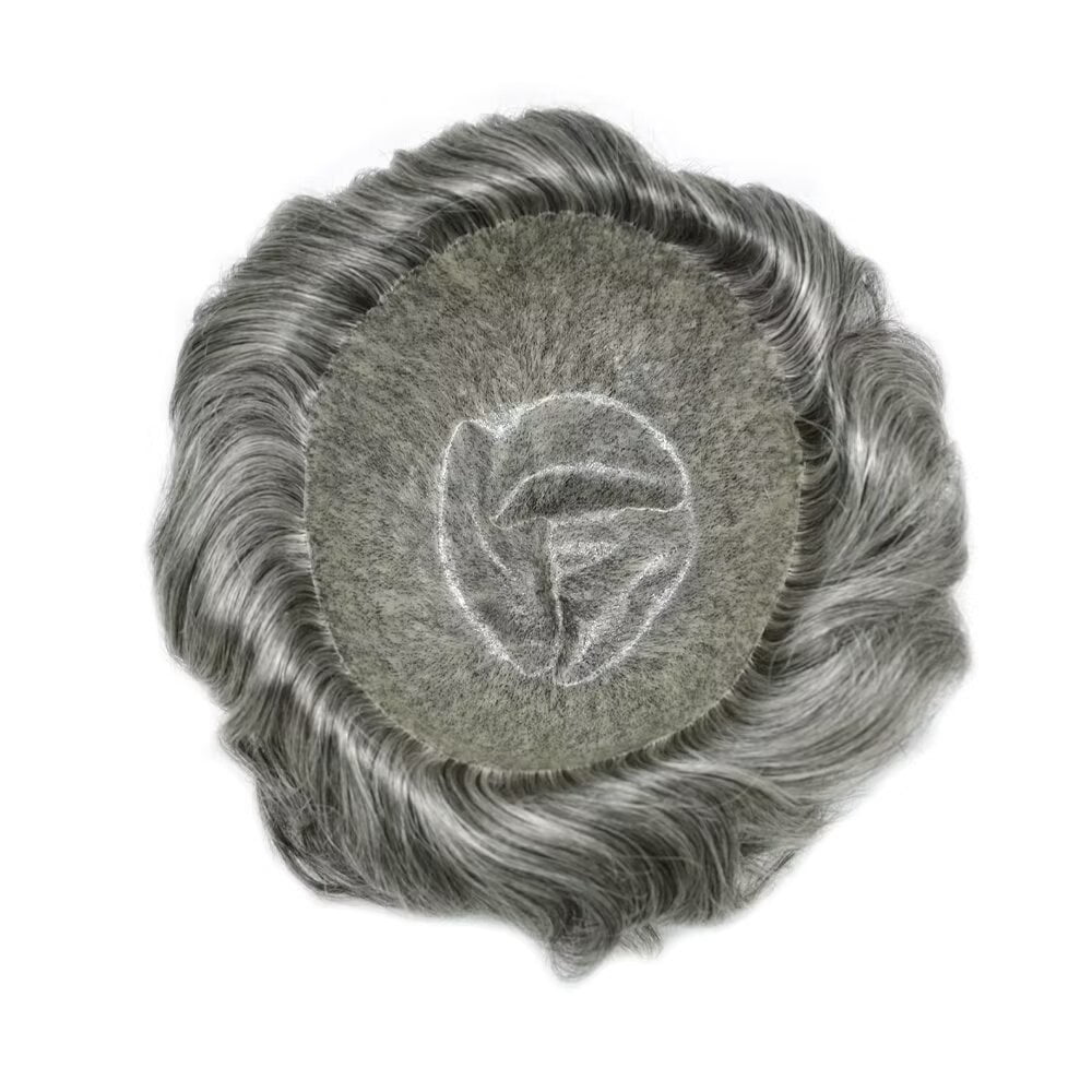 Mens Hairpiece LYRICAL HAIR Human Hair Replacement System Durable Thin Skin PU Injected Toupee Hair Wigs for Men