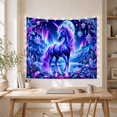 thumbnail image 5 of Unicorn Under Moonlit Northern Lights Mystical Fantasy Style for Unicorn Lovers Winter Wall Decor Christmas Gift Tapestry Wall Hanging for Bedroom, Nursery and Dorm, 5 of 7