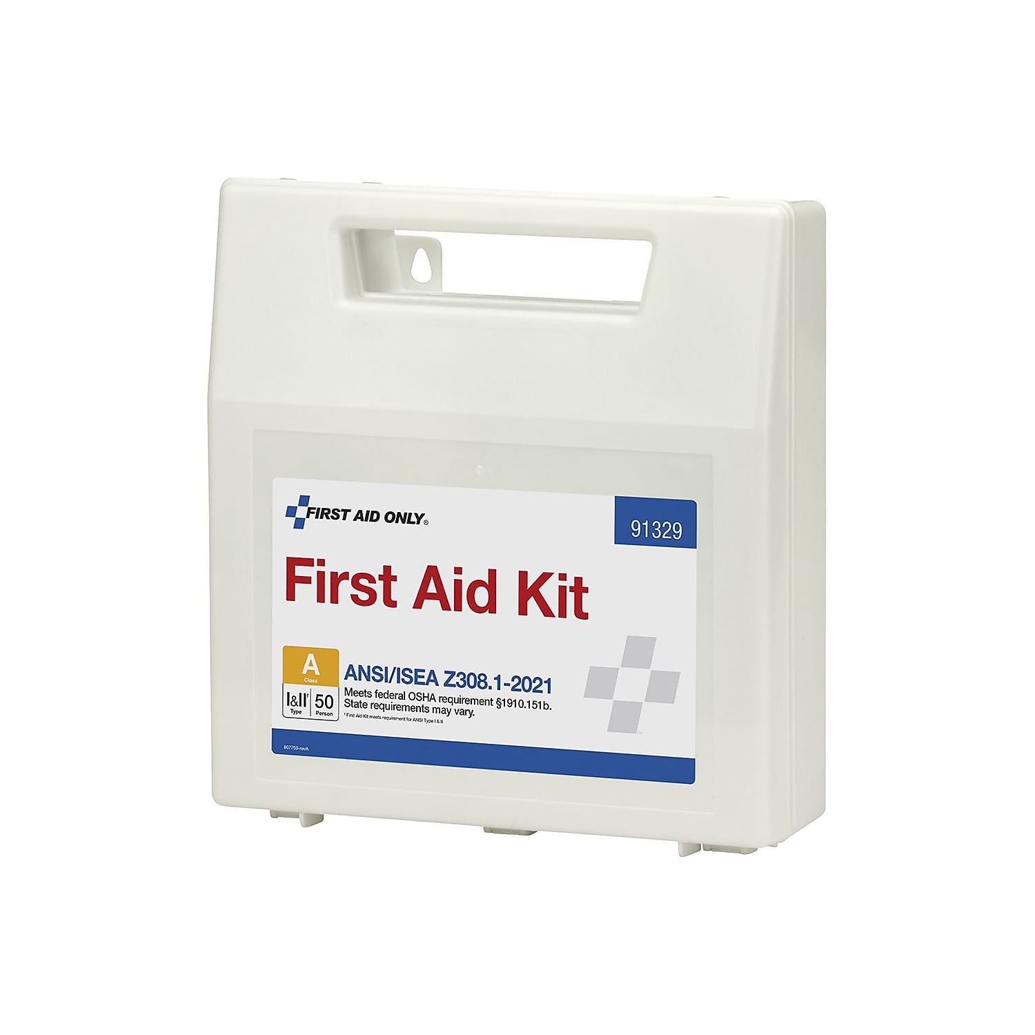 First Aid Kit and Housing, Plastic 184 Components, 50 People Served 91329