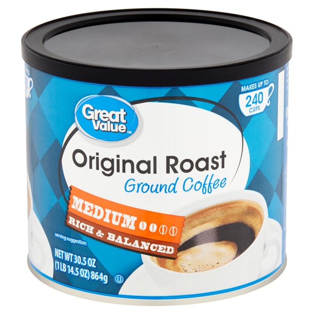 Great Value Original Roast Medium Ground Coffee, 30.5 oz