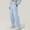 Light Blue, variant on Sakmal Drawstring Pants Women Straight Leg Pleated Sweatpants Green Solid Full Length High Waisted Pants with Pockets