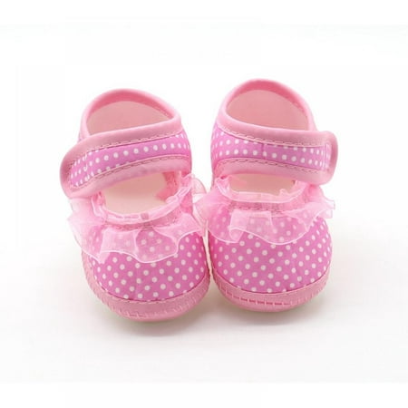 

Baby Girls Princess Shoes Polka Dots Soft Sole Cloth Crib Shoes Sneaker