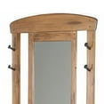 thumbnail image 3 of Marv Foyer Hall Tree Coat Hanger w Mirror, Storage Bench, Light Brown, 3 of 5