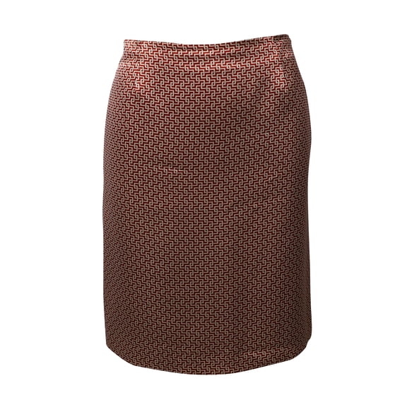 Pre-Owned Etro Geometric Print Knee Length Skirt in Multicolor Silk