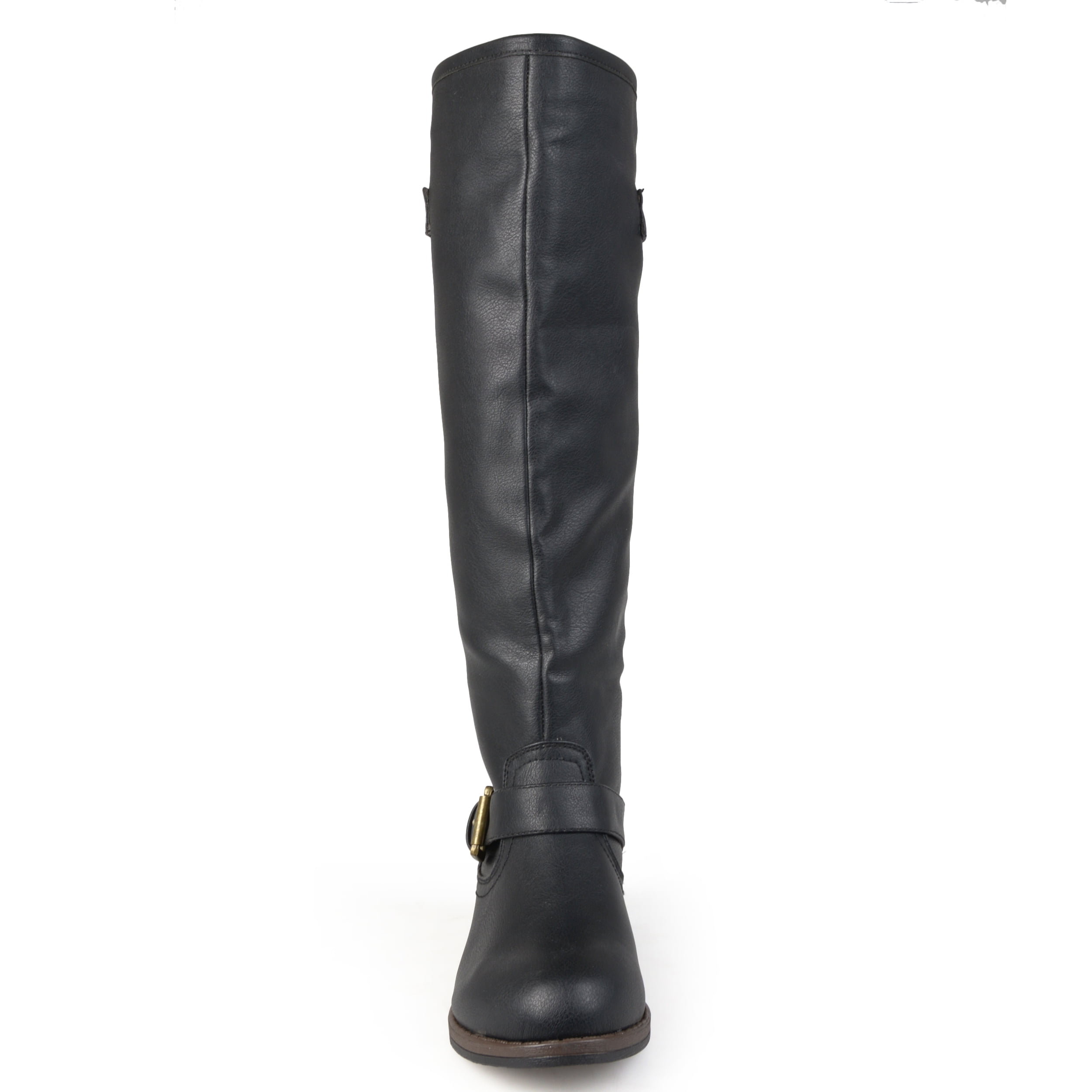 Journee Womens Spokane Extra Wide Calf Stacked Heel Riding Boots