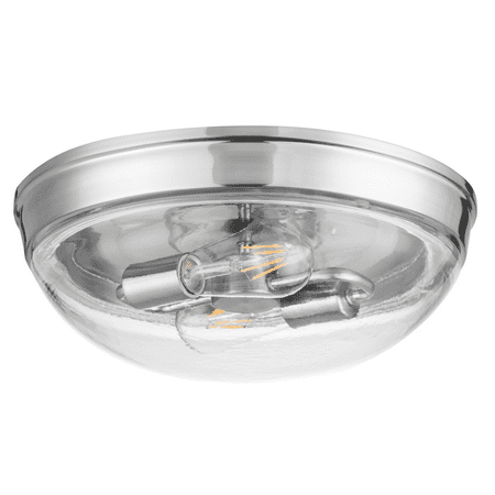 

Prominence Home Madelyn 13 Brushed Nickel Flush Mount Light with Round Clear Glass Shade