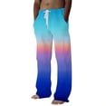 thumbnail image 1 of toraway Summer Stretch Casual Pants Men Zipper Pockets Mens Spring and Summer Seasons Fashion Casual Digital 3D Printing Gradient Color Casual Pants Pants L, 1 of 4