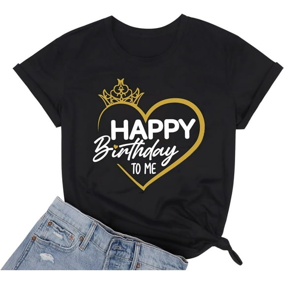 Its My Birthday T-Shirt Women Cute Graphic Shirt for Birthday Party Funny Letter Printed Short Sleeve Tee Top