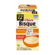 Inaba Churu Bisque Lickable Wet Cat Topper, 1.4 oz Pouch, 12 Pouches, Chicken Variety