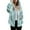 Cyan, variant on Women's Fashionable Casual Zippered Hooded Floral Printed Drawstring Furry Sweatshirt Jacket, Beautiful Flower Design,Beige,L