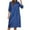 Blue, variant on Admvng Womens Dresses Fashion Casual Sexy Round Neck Summer Button Dress S-2XL