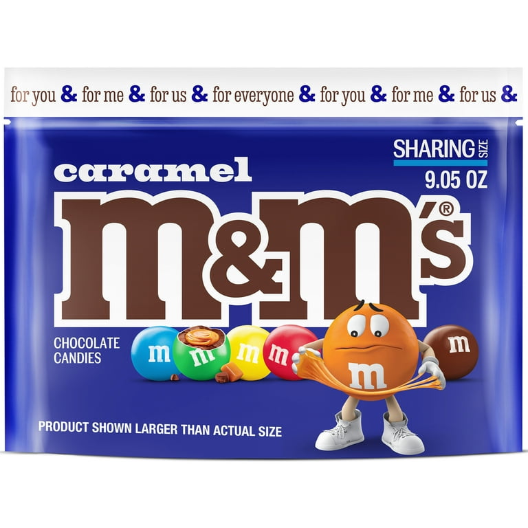 3 pack) M&M's Caramel Milk Chocolate Candy, Sharing Size - 9.05 oz