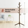 thumbnail image 4 of Wooden Coat Rack Standing Coat Rack with Hooks Adjustable Heights for Clothes Hats Handbags Coat Tree Easy Assembly for Entryway Bedroom Hallway Office ( PC), 4 of 8