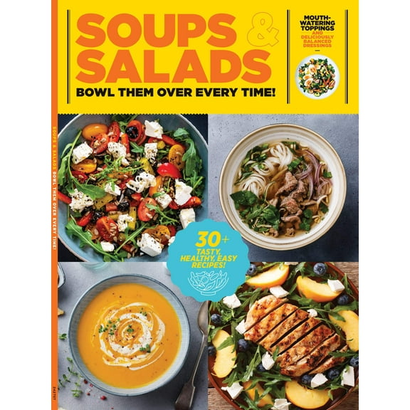 Soups  Salads - 30  Tasty, Healthy, Easy Recipes, Culinary Guide, Mirepoix, Roux, Master Stocks  Broths, Homemade Dressing, Greek Salad, Taco Salad, Shrimp Caesar, Gazpacho, Pho, Minestrone  More!