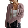thumbnail image 7 of HTNBO Women Tie Front Knitwear Cardigan Top Long Sleeve Open Front Knitted Crop Cardigan Sweater Streetwear, 7 of 7