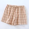 thumbnail image 2 of MOJOGO Women's Gingham Shorts Elastic Waist Homewear Pants Lightweight Breathable Casual Shorts for Summer 2XL, 2 of 5