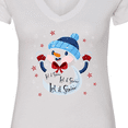 thumbnail image 4 of Inktastic Holiday Snowman Women's V-Neck T-Shirt, 4 of 5